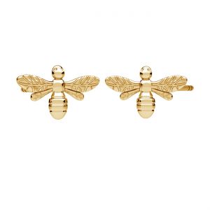 Bee stud earrings*gold 585*KLS ODLZ-00081 5,7x9,2 mm