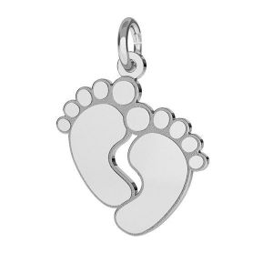 Baby feet pendant with jumpring, sterling silver, J-LKM-2009 - 0,50 16x21 mm