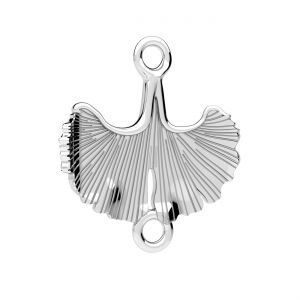 Ginko leaf pendant connector, sterling silver 925, ODL-01390 15,5x18 mm