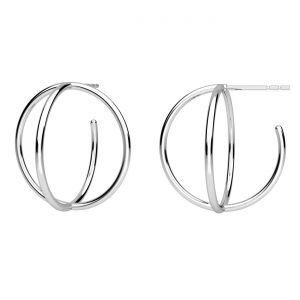 Round earrings, sterling silver 925, KLS OWS-00464 21,5x21,5 mm