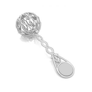 Sterling silver baby rattle, sterling silver 925, SVR OWS 00478/00479 24,5x78 mm