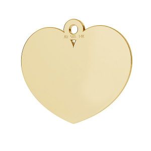 Heart tag pendant, gold 14K, LKZ14K-50270 - 0,30 14x15,5 mm