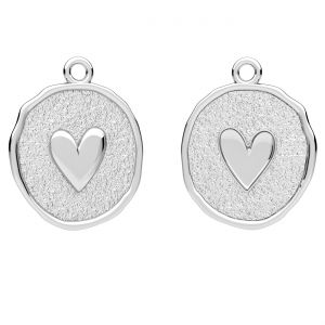 Heart pendant, sterling silver 925, ODL-01379 15,8x20 mm