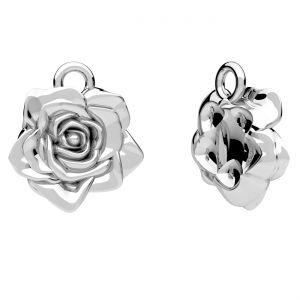 Rose flower pendant*sterling silver 925*ODL-01284 11,4x13,1 mm