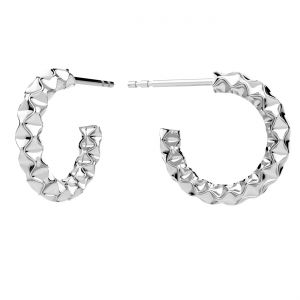 Semicircular earrings, sterling silver 925, KLS ODL-01409 2,8x15,4 mm