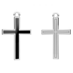 Cross pendant, black resin*sterling silver*CON-1 ODL-01359 16,1x26,4 mm ver.2