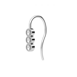 Open earrings - crystal base, sterling silver 925, KLS ODL-01303 3,7x21,5 mm