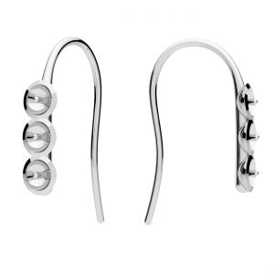Open earrings - pearl base, sterling silver 925, KLS ODL-01381 4,8x26 mm