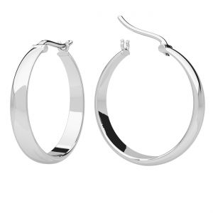 Round hoop earrings 2,2 cm with clasp, sterling silver 925, KL OWS-00596  4,2x21,7 mm