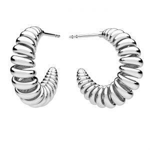 Semicircular spiral earrings, sterling silver 925, KLS ODL-00624 5,9x19,5 mm