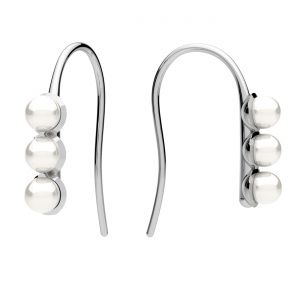 Open earrings with pearl, sterling silver 925, KLS ODL-01381 4,8x26 mm ver.2