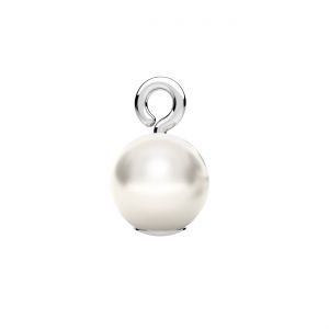 Pendant with white GAVBARI PEARL 6 mm, silver 925, EL 51 6x10,5 mm