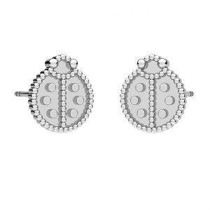 Ladybird earrings, resin base*sterling silver*KLS ODL-01464 8,5x10 mm