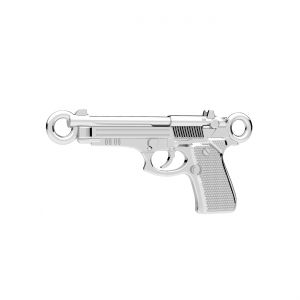 Beretta pistol pendant connector*sterling silver 925*CON 2 ODL-01446 12,2x25,3 mm