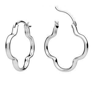 Clover - leverback earrings, sterling silver 925, BZO OWS-00613 2,7x25 mm