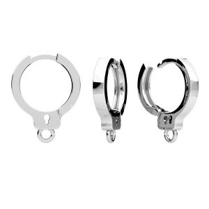 Hoop leverback earrings with loop*sterling silver 925*BZO OWS-00657 2,5x18 mm