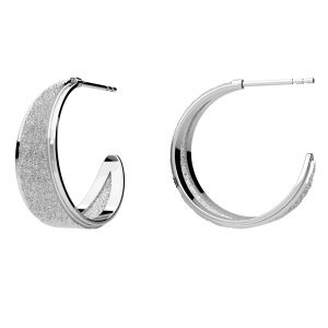 Semicircular earrings, sterling silver 925, KLS ODL-01422 8x22 mm