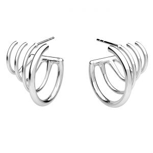 Fourth circle climber earrings, sterling silver 925, KLS OWS-00650 12x19 mm (L+P)