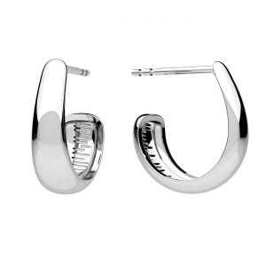 Simple drop stud earrings, sterling siver 925, KLS ODL-01387 3,2x13,7 mm
