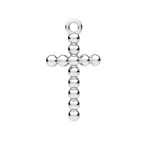 Cross pendant - balls, sterling silver, CON1 ODL-01474 9,1x16,6 mm