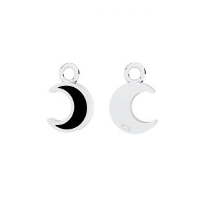 Moon pendant, black resin*sterling silver*CON-1 ODL-01432 7,2x12 mm ver.2