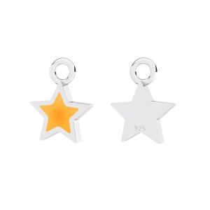 Star pendant, red resin*sterling silver*CON-1 ODL-01433 7x11 mm ver.3