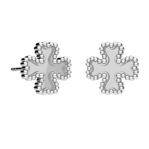Clover earrings, resin base*sterling silver*KLS ODL-01484 11x11 mm