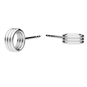 Round post earrings sterling silver 925, KLS ODL-01489 2,8x7 mm