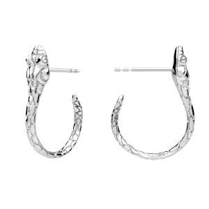 Snake post earrings, sterling silver 925, KLS ODL-01496 9,8x19 mm