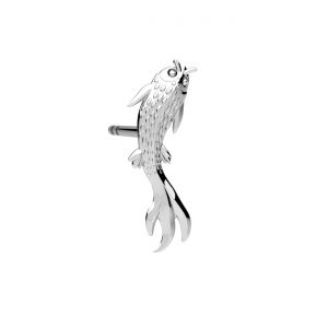 Fish earrings, sterling silver 925, KLS ODL-01479 4,3x11,3 mm L+P