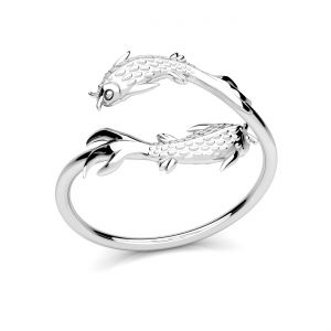 Universal ring - fish, sterling silver 925, U-RING ODL-00777 14,4x14,4 mm