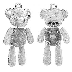Movable teddy bear pendant, sterling silver 925, OWS-00548 15x31 mm (SET)