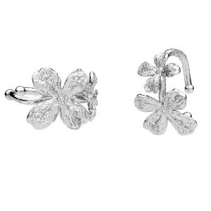 Ear cuff - never forget flower, sterling silver 925, KLN OWS-00719 8,3x13 mm
