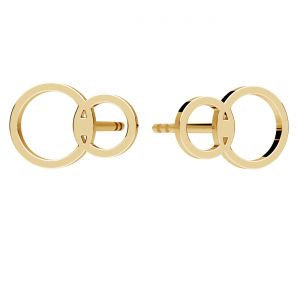 Round earrings, gold 585 14K, KLS LKZ14K-50286 - 0,30 6,3x9,5 mm
