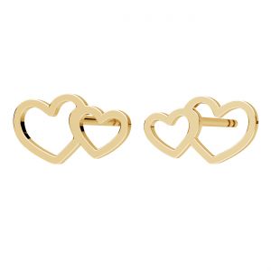 Heart earrings, gold 585 14K, LKZ14K-50287 - 0,30 5,7x10 mm L+P