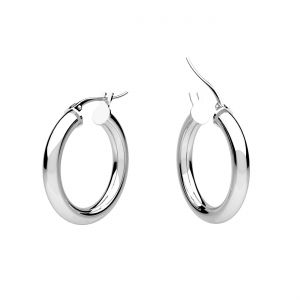 Round hoop earrings 2.1 cm with clasp, sterling silver 925*KL-315 3x15 mm