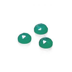 Faceted Round Rosette - Green Agate 4 MM