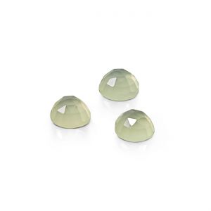 Faceted Round Rosette - Mint Green Agate 4 MM
