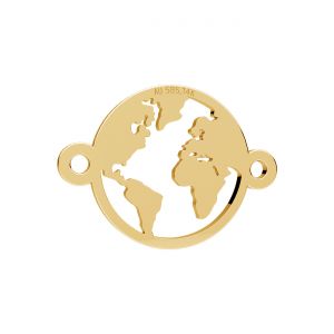 Golden Pendant Connector Openwork - Globe*gold AU 585*LKZ14K-50317 - 0,30 11x15 mm