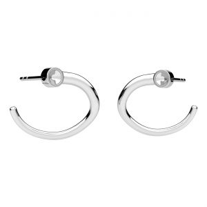 Stud earring - twisted, setting for stones 2,5mm*sterling silver AG 925*KLS OWS-01034 15x16 mm L+P