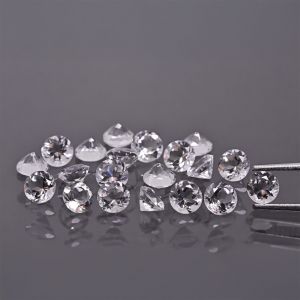 Round stone, cone - White topaz 2 MM