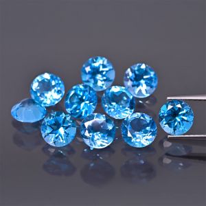 Round stone, cone - Swiss Blue Topaz 6 MM