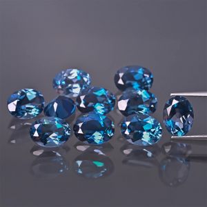 Oval stone, cone - London Blue Topaz 7x5 MM