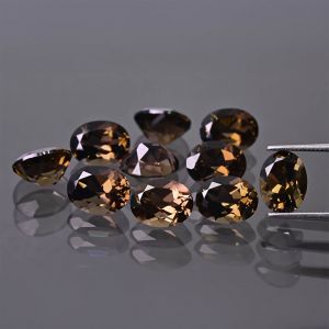  Oval stone, cone - Smoky Quartz 6x4 MM