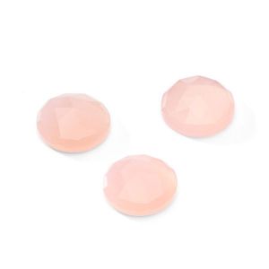 Round stone, rose cut - Rose Quartz 15.2 MM