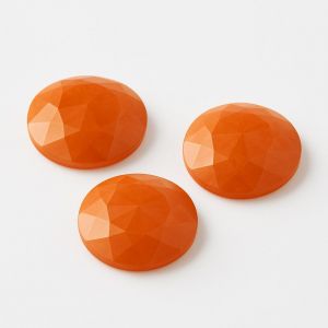 Round stone, rose cut - Orange Jade 15.2 MM