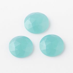 Round stone, rose cut - Aqua Agate 15.2 MM