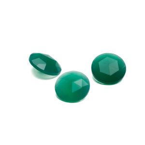 Round stone, cone cut - Dark Green Jade 12 MM