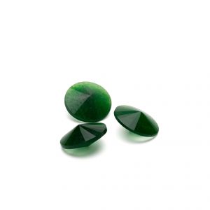 Round stone, rivoli - Dark Green Jade 12 MM