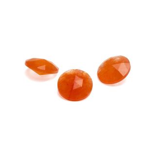 Round stone, cone cut - Orange Jade 12 MM